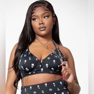 KillStar Halter Adjustable 4X Skull 💀 Bikini Bra
